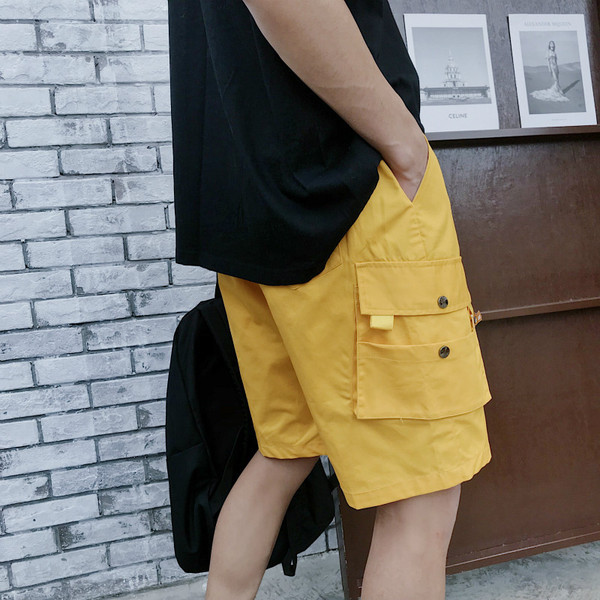 Pantaloni scurți moderni pentru bărbați cu buzunare și cravate în diferite culori