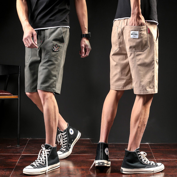 Pantaloni scurți casual pentru bărbați cu emblemă în patru culori