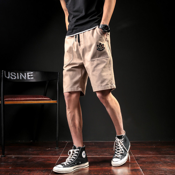 Pantaloni scurți casual pentru bărbați cu emblemă în patru culori
