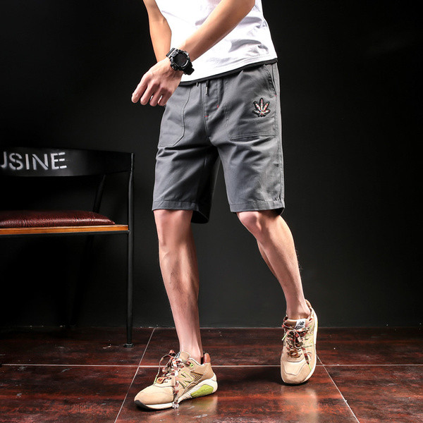 Pantaloni scurți casual pentru bărbați cu emblemă în patru culori
