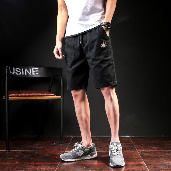 Pantaloni scurți casual pentru bărbați cu emblemă în patru culori