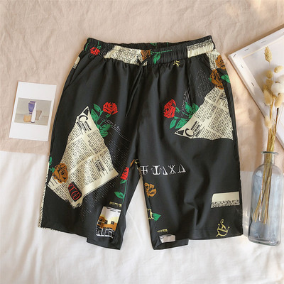 Lezser férfi rövidnadrág két színben virágmotívumokkal