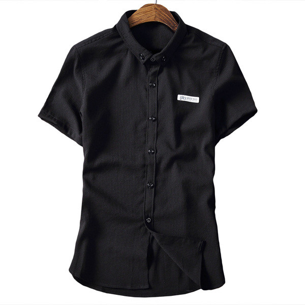 Modern férfi ing emblémával és rövid ujjú, két színben