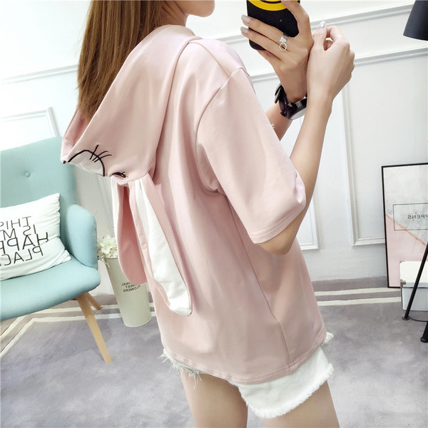 Tricou casual dama cu gluga in trei culori