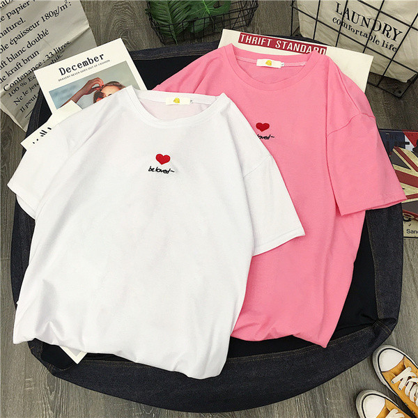 Tricou casual dama cu broderie in patru culori