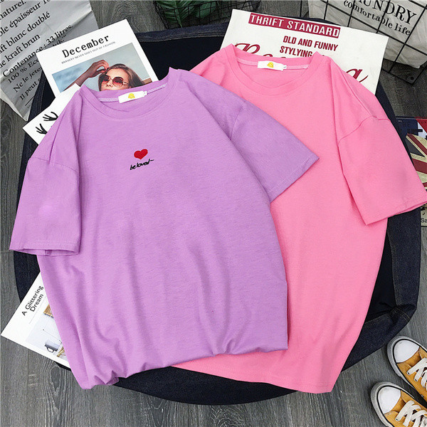 Tricou casual dama cu broderie in patru culori