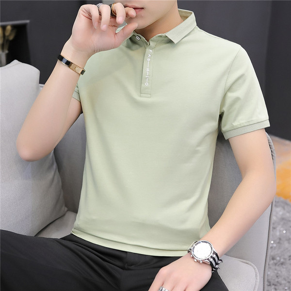 Tricou modern pentru bărbați cu mâneci scurte și guler în trei culori