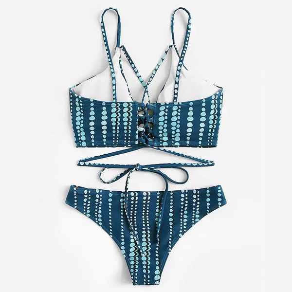 Costum de baie modern din două piese în albastru