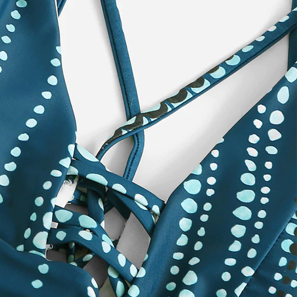 Costum de baie modern din două piese în albastru