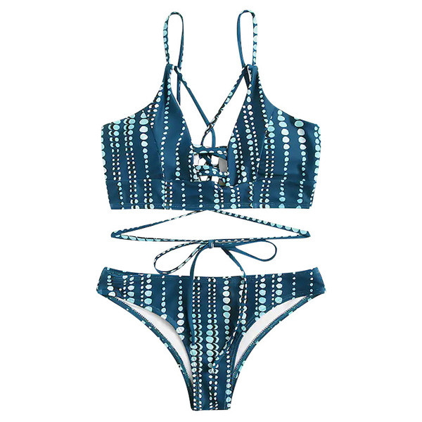 Costum de baie modern din două piese în albastru