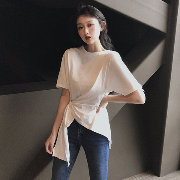 Alkalmi női aszimmetrikus póló három színben