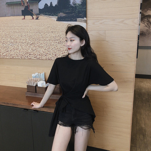 Alkalmi női aszimmetrikus póló három színben