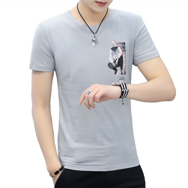 Tricou barbatesc modern cu aplicatie in doua culori