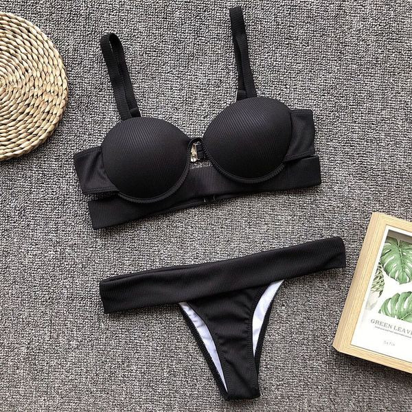 Costum de baie unic pentru doamne în două părți în galben, albastru, alb și negru