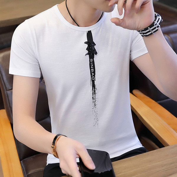 Tricou pentru bărbați cu mâneci scurte și decolteu O în trei culori