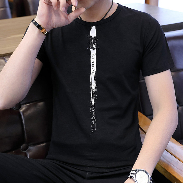 Tricou pentru bărbați cu mâneci scurte și decolteu O în trei culori