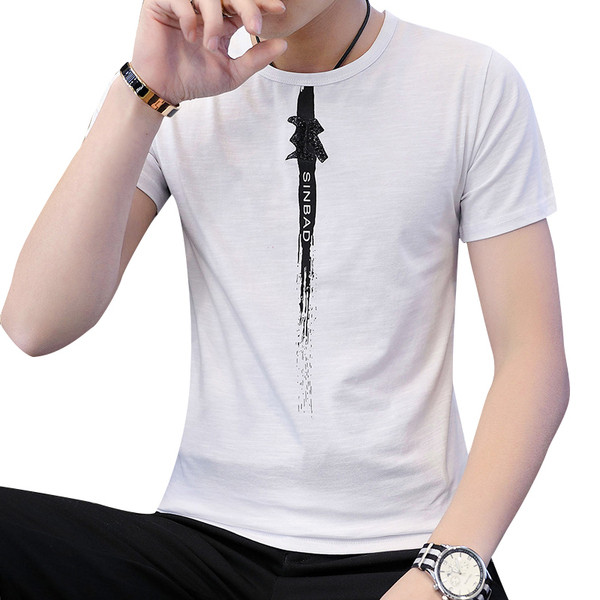 Tricou pentru bărbați cu mâneci scurte și decolteu O în trei culori