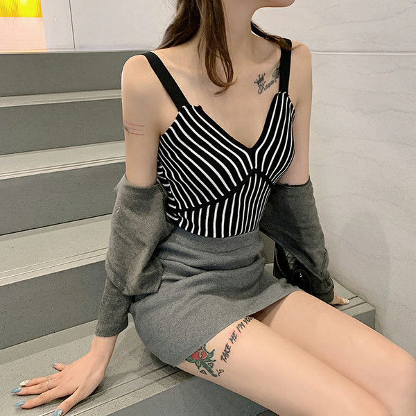 Maieu modern de damă cu dungi în patru culori