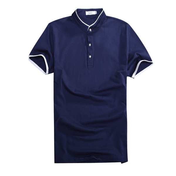 Tricou de bărbați actual cu guler și nasturi în patru culori