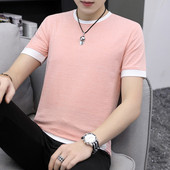 Tricou casual barbatesc cu decolteu O in trei culori