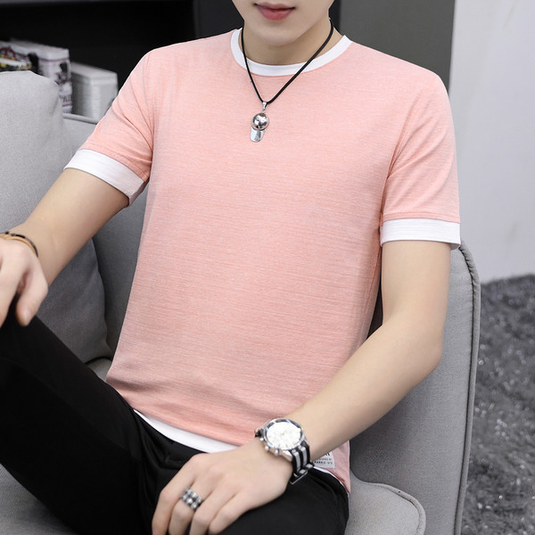 Tricou casual barbatesc cu decolteu O in trei culori