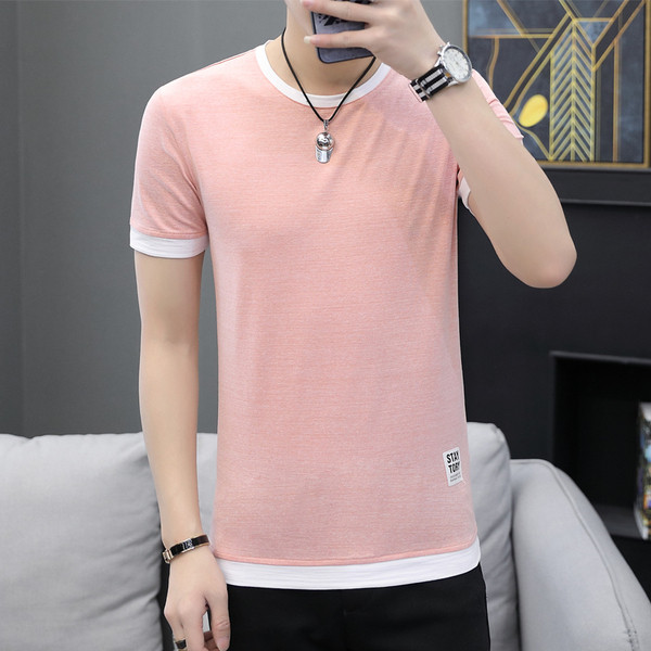 Tricou casual barbatesc cu decolteu O in trei culori