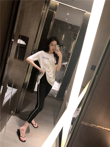 Női alkalmi póló két színben, rátéttel