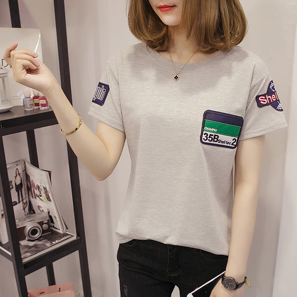 Tricou casual dama cu broderie si decolteu O in patru culori