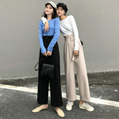 Stílusos női széles nadrág, magas derékkal, két színben