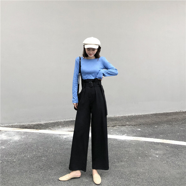 Stílusos női széles nadrág, magas derékkal, két színben