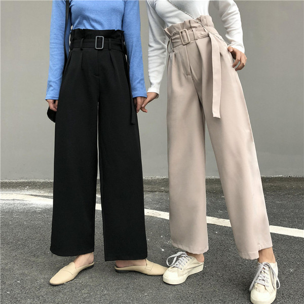 Stílusos női széles nadrág, magas derékkal, két színben