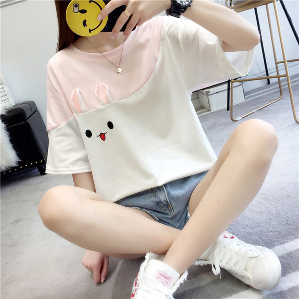 Γυναικεία T-shirt με ανοιχτό μαύρο και μαύρο χρώμα