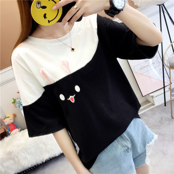 Γυναικεία T-shirt με ανοιχτό μαύρο και μαύρο χρώμα