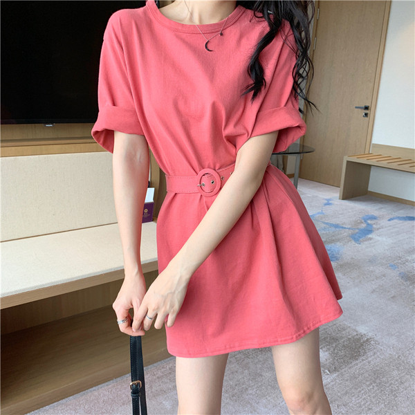 Alkalmi női ruha övvel két színben