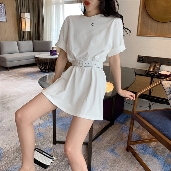 Alkalmi női ruha övvel két színben