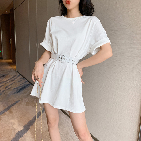 Alkalmi női ruha övvel két színben