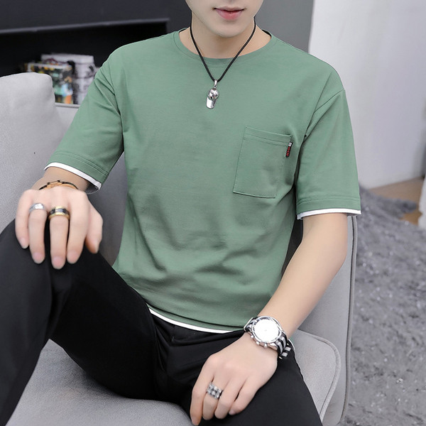 Modern férfi póló zsebbel három színben