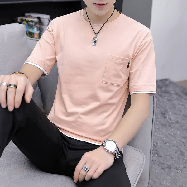 Modern férfi póló zsebbel három színben