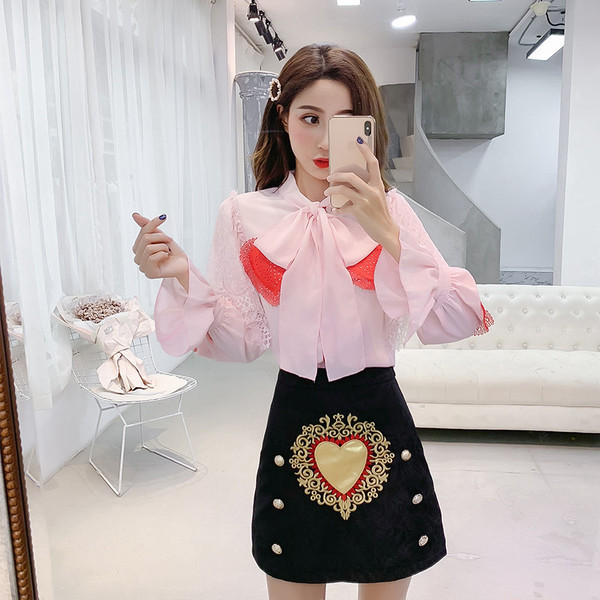 Fusta de dama modern model nou in negru cu broderie