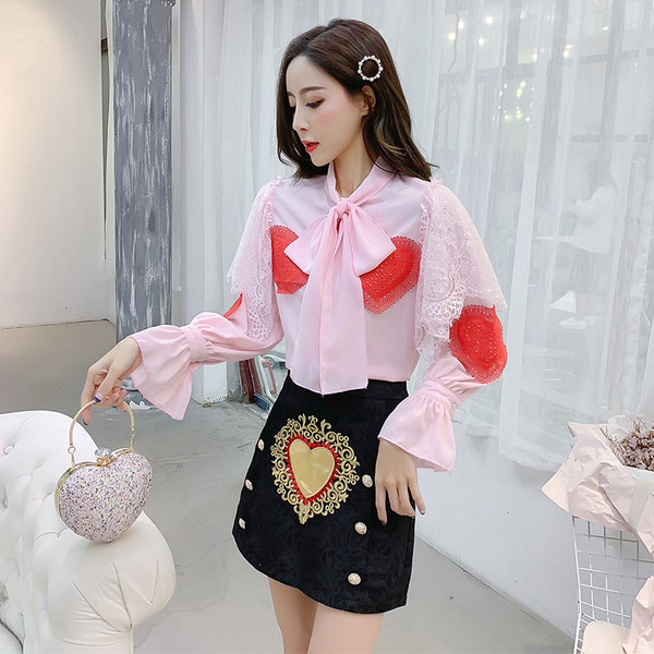 Fusta de dama modern model nou in negru cu broderie