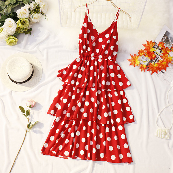 Modern női pöttyös ruha három színben