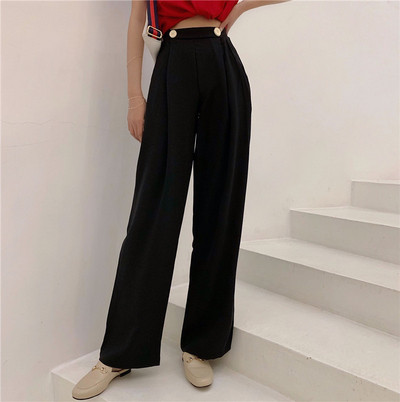 Stílusos női nadrág magas derékkal és gombokkal