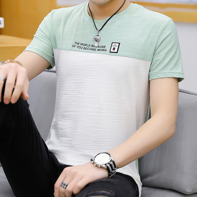 Aktuális férfi póló feliratokkal és rárakással három színben