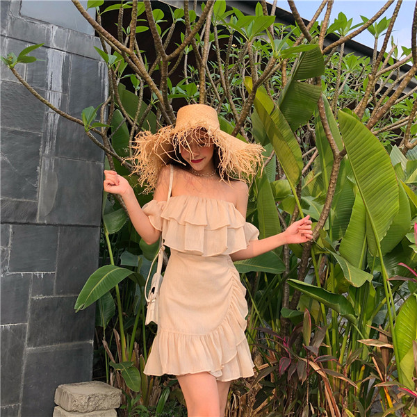 Rochie elegantă de damă, în două culori, cu mâneci căzute