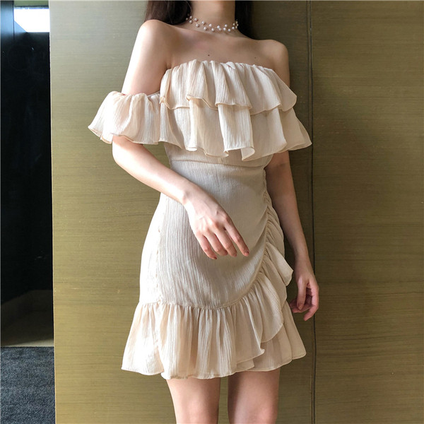 Rochie elegantă de damă, în două culori, cu mâneci căzute