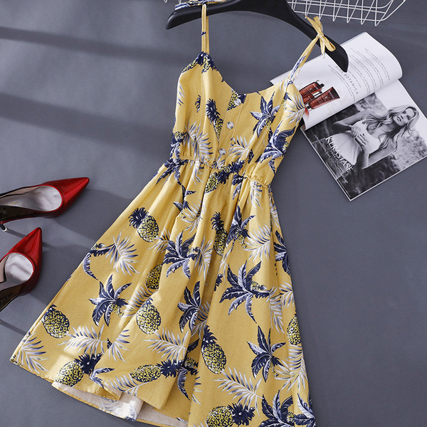 Nyári női ruha vékony pántokkal több színben