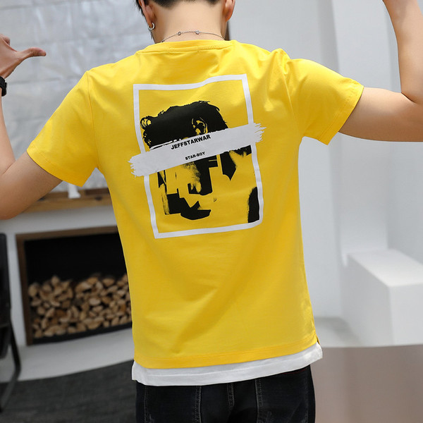 Alkalmi férfi póló rátéttel, négy színben