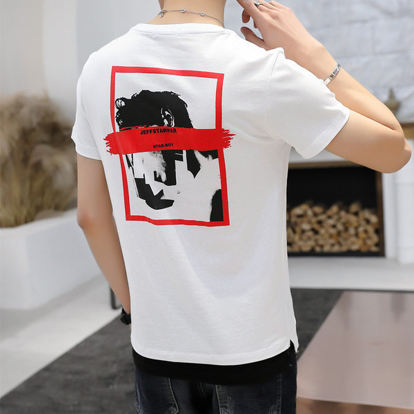 Alkalmi férfi póló rátéttel, négy színben