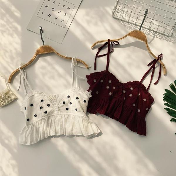 Top scurt de dama cu broderie in diferite culori