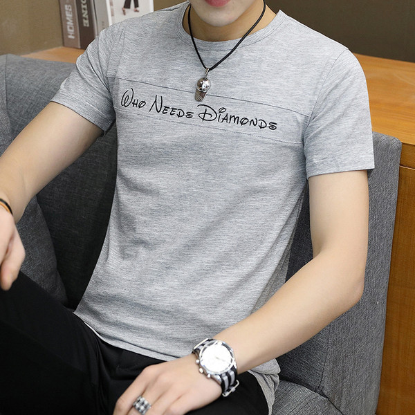 Feliratos, rövid ujjú férfi póló három színben